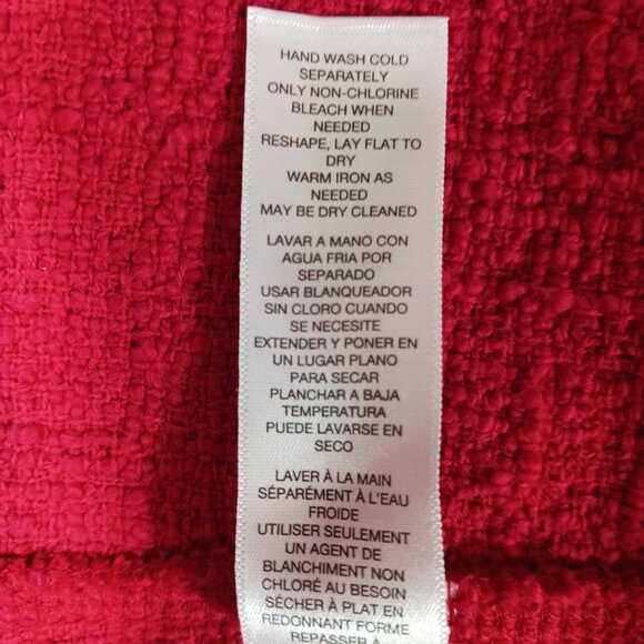 Chico's Red Jacket, Size 1, Double Breasted, 100% Cotton with Cotton Fringe - Picture 11 of 16